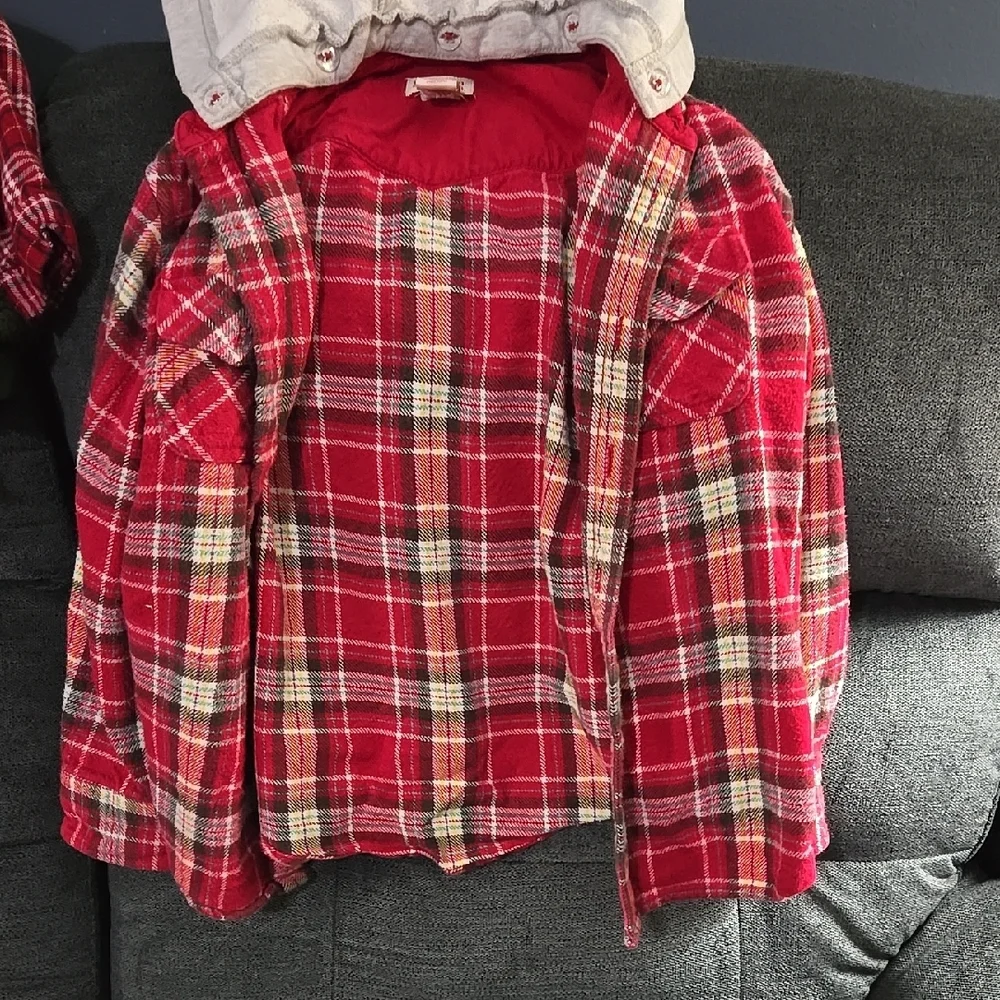 Red Plaid‎ Kids Shirt w/ Hood